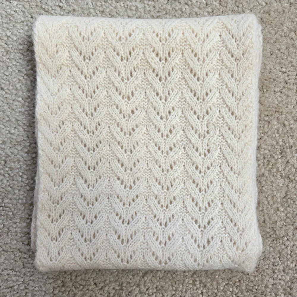 Cashmere Pointelle Scarf Ivory